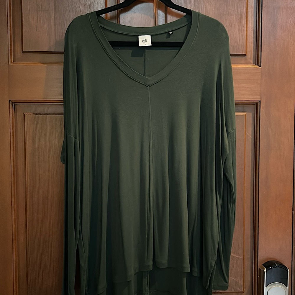 Cabi Green V-Neck Tunic L